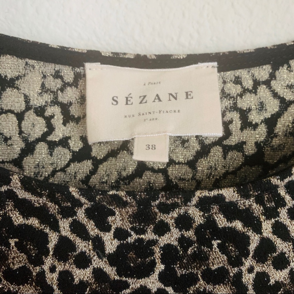 NWOT Sezane Kate Blouse Leopard Size FR 38/US 6 - Picture 5 of 8